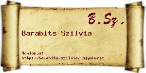 Barabits Szilvia névjegykártya